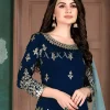 Royal Blue Mirror Work Silk Punjabi Patiala Suit
