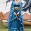 Royal Blue Multi Embroidery Silk Lehenga Choli