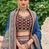 Royal Blue Multi Embroidery Wedding Lehenga Choli