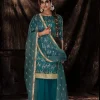 Sapphire Blue Sequence Embroidered Sharara Suit