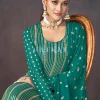 Sea Green Golden Embroidered Sharara Style Suit