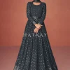 Slate Grey Sequence Embroidered Festive Anarkali Suit
