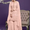 Soft Peach Sequence Embroidered Wedding Style Gharara Suit