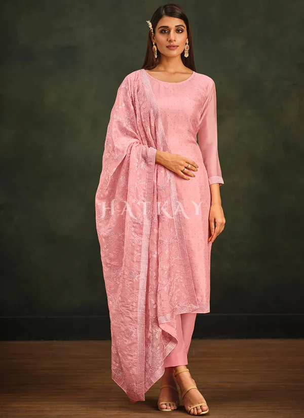 Soft Pink Embroidery Pakistani Salwar Suit