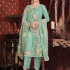 Teal Blue Floral Embroidered Pakistani Suit