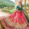 Turquoise And Pink Multi Embroidery Wedding Lehenga Choli
