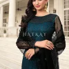 Turquoise Embroidered Pakistani Pant Style Salwar Suit