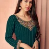 Turquoise Multi Embroidered Georgette Salwar Kameez