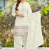 White Sequence Embroidered Patiala Suit