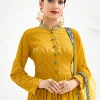 Yellow And Green Embroidery Traditional Gharara Suit