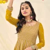 Yellow Embroidered Festive Anarkali Suit