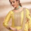 Yellow Embroidered Silk Anarkali Suit