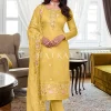 Yellow Floral Embroidery Pakistani Salwar Kameez