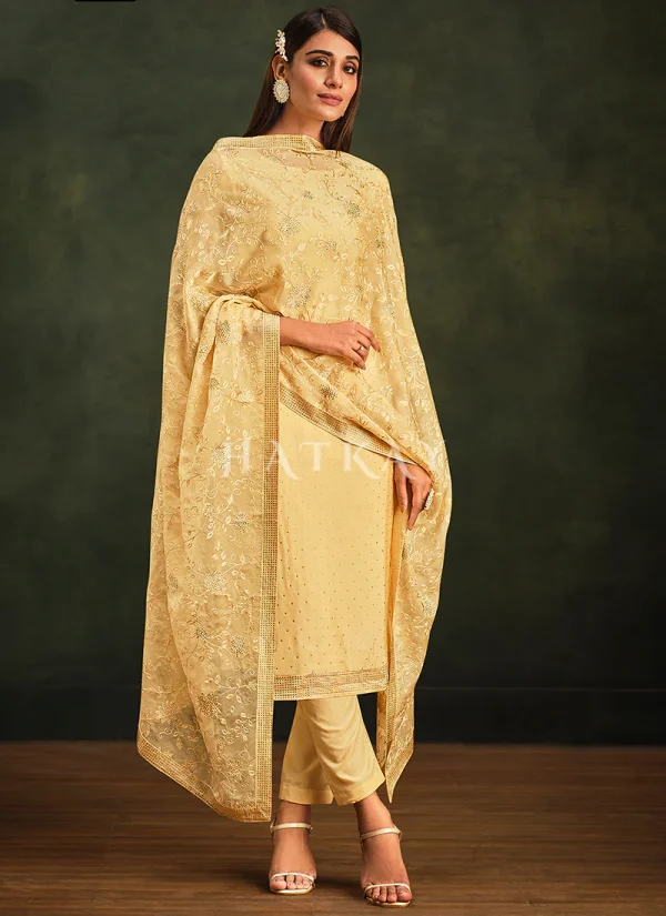 Yellow Embroidery Pakistani Salwar Suit