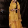 Yellow Sequence Embroidered Sharara Suit