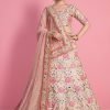 Baby Pink Embroidered A Line Lehenga Wedding Wear