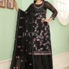 Black Multi Embroidery Georgette Palazzo Suit