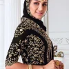 Black Traditional Zari Embroidered Slit Style Pant Suit