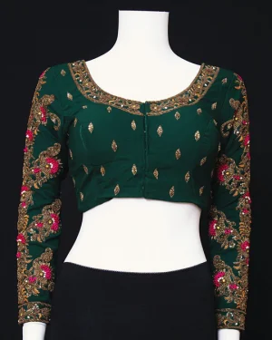 designer handwork,zardoshi and kasab with resham work blouse