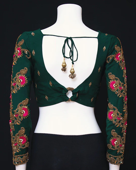 designer handwork,zardoshi and kasab with resham work blouse