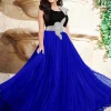 Blue Georgette Long Prom Dresses Gown