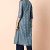Blue Mughal Printed Shirt Kurta