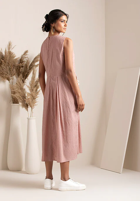 Blush Tasselled Mirror A-Line Dress