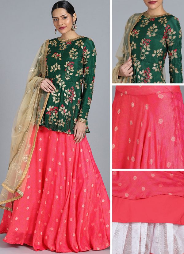 Bollywood Vogue Custom Made Pink Lehenga Set Wedding Wear