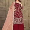 Bridal Red Embroidery Traditional Palazzo Suit