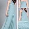 Custom Made Blue Halter Neck Georgette Gown Party Wear