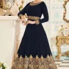 Dark Blue Eid Anarkali Gown With Resham Embroidered 1