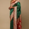 Dark Green Banarasi Silk Woven Zari Saree 1