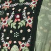 Dark Green Floral Thread Embroidered Sharara Set With Peplum Kurta And Contrast Dupatta
