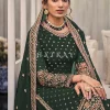 Dark Green Multi Embroidered Traditional Palazzo Suit