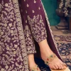 Deep Wine Zari Embroidered Slit Style Anarkali Pant Suit