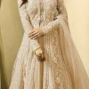 Drashti Dhami Beige Embroidered Anarkali Suit Party Wear