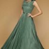 Dupion Mint Green Anarkali Gown 1