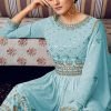 Embroidered Georgette Light Blue Sharara Suit 1