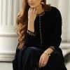 Embroidered Velvet Anarkali Suit In Black Colour 1