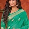 Green Cotton Saree With Zari Woven Patterns 1
