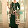 Green Embroidered Cotton Palazzo Suit