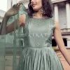 Green Sequence Embroidery Shaded Kalidar Anarkali Gown
