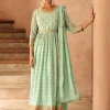 Green Sequence Embroidery Wedding Anarkali Palazzo Suit