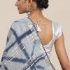 Grey Tie Dye Printed Saree In Cotton 1