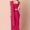 Hot Pink Scallop Printed Pre-Stitched Saree