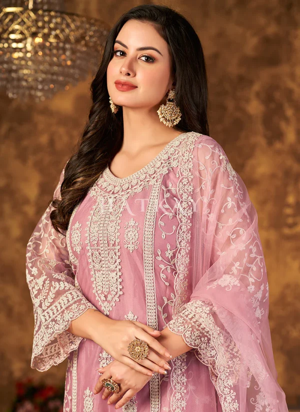 Light Pink Embroidered Pakistani Palazzo Suit