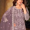 Lilac Purple Embroidered Pakistani Palazzo Suit