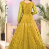 Lime Yellow Sequence Work Net Anarkali Gown