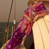 Magenta Two Tone Zari Weaved Satin Silk Saree