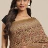 Maroon Floral Printed Cotton Saree With Blouse 1